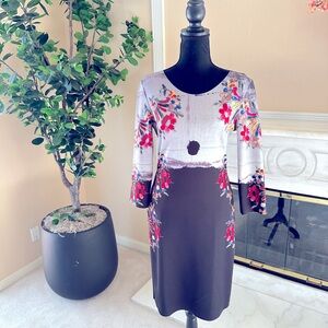 Reversible Bodycon Dress – Floral Art Print & ANIMA POP Geometric | Size 8